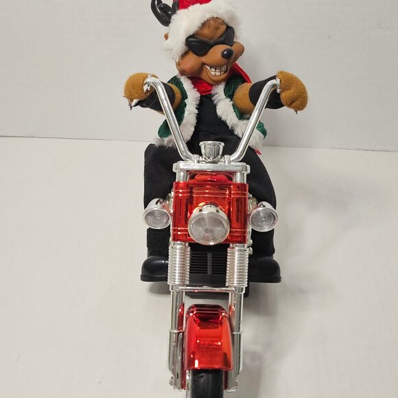 Dan Dee Reindeer Chopper Motorcycle Sound Lights Plays Grandma Got Run Over - Picture 8 of 12